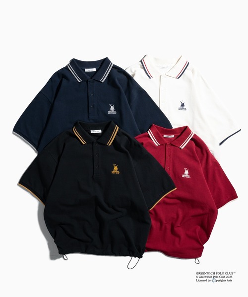 「Adoon plain」 半袖ポロシャツ MEDIUM ブラック メンズ_画像3