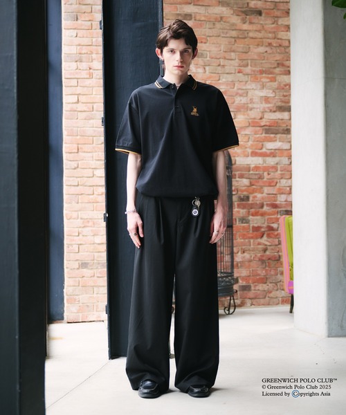 「Adoon plain」 半袖ポロシャツ MEDIUM ブラック メンズ_画像7