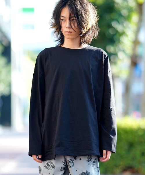 【美品】1piu1uguale3SPORT/CDIEMロングTシャツ/ブラック7 THE MILES tシャツ 裾スピンドルロングTEE Tシャツ メンズ レディース