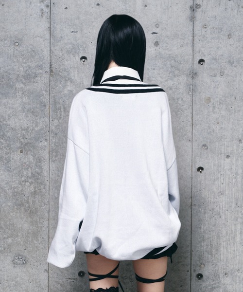 Amilige（アミリージュ） ニット セーター 骨ロゴジャカードニット