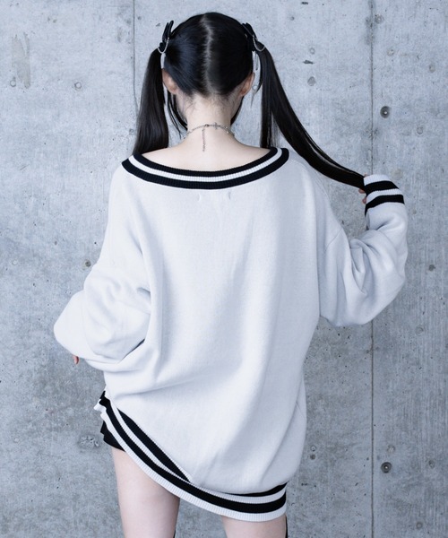 Amilige（アミリージュ） ニット セーター 骨ロゴジャカードニット