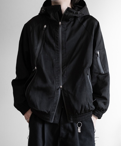 RUUBON ブルゾン アウター tech double zip hooded blouson / テック