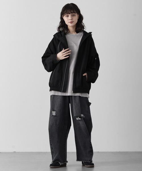 RUUBON ブルゾン アウター tech double zip hooded blouson / テック