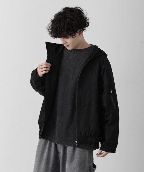 RUUBON ブルゾン アウター tech double zip hooded blouson / テック