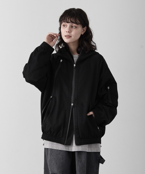 RUUBON ブルゾン アウター tech double zip hooded blouson / テック