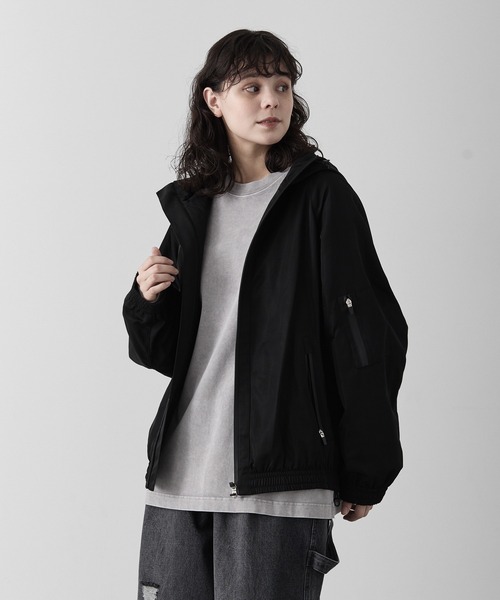 RUUBON ブルゾン アウター tech double zip hooded blouson / テック