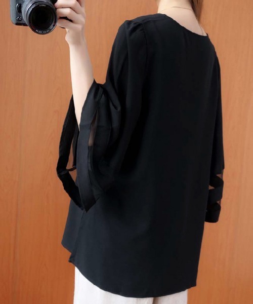 「Miniministore」 半袖ブラウス X-LARGE ブラック レディース_画像4