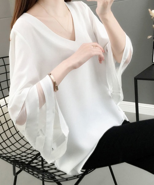 「Miniministore」 半袖ブラウス X-LARGE ブラック レディース_画像5