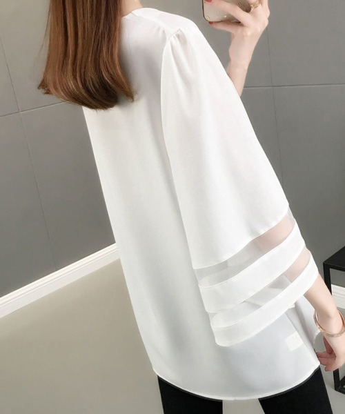 「Miniministore」 半袖ブラウス X-LARGE ブラック レディース_画像6