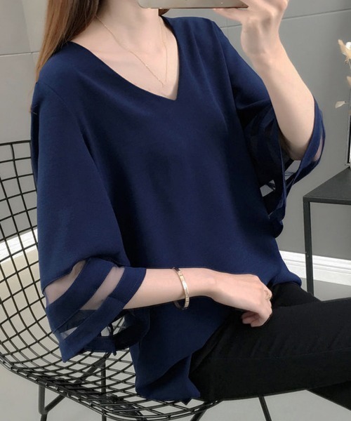 「Miniministore」 半袖ブラウス X-LARGE ブラック レディース_画像8