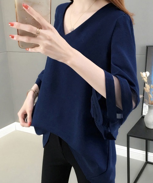 「Miniministore」 半袖ブラウス X-LARGE ブラック レディース_画像9