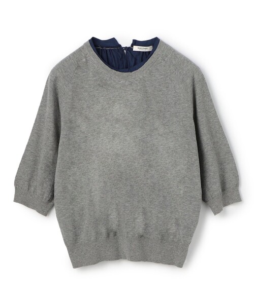 美品 MACPHEE コンビニット MACPHEE（マカフィー） ニット セーター ファブリックコンビ ハーフ