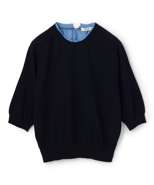 MACPHEE（マカフィー） ニット セーター ファブリックコンビ ハーフ