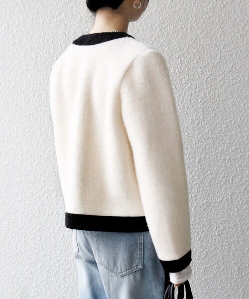 SHIPS any ジャケット ノーカラージャケット any: バイカラー クルー