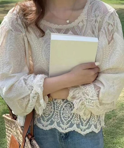 「SallyLunn」 7分袖ブラウス MEDIUM ホワイト レディース_画像3