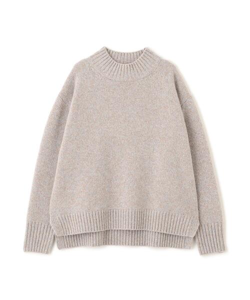 【極美品】HUMAN WOMAN×boussoleコラボアランニット MEDE19F ペルーで手編みされた パッチワーク風アランニット〈ダーク