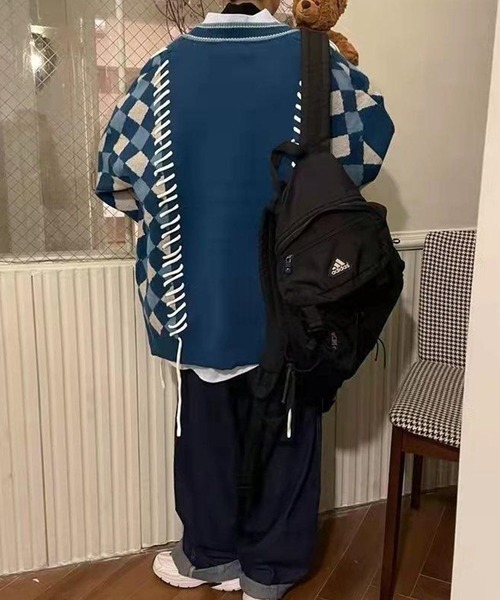 「WESTSEA」 ニットカーディガン L ブルー メンズ_画像8