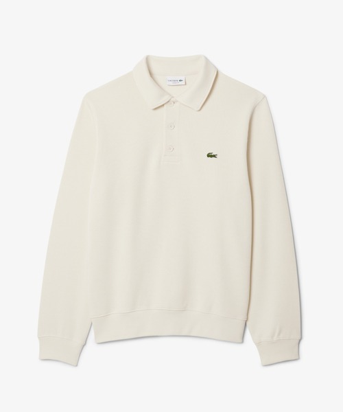 LACOSTE ホワイト ポロシャツ　長袖 LACOSTE（ラコステ） ポロシャツ ポロ ストレッチポロシャツ（長袖