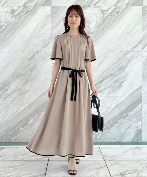 「couture brooch」 半袖ワンピース 38 ブラウン レディース_画像8