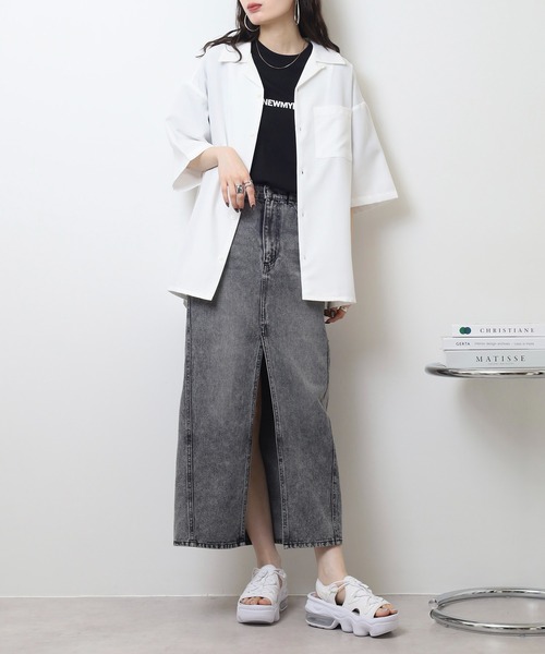 「FUNALIVE」 「sunny apartment」半袖シャツ L ブラック メンズ_画像4