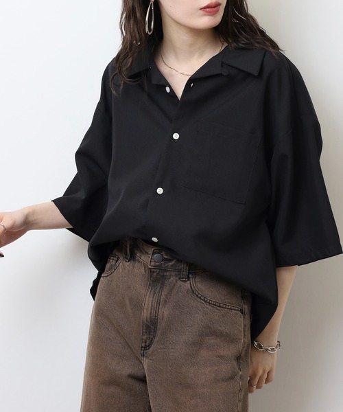 「FUNALIVE」 「sunny apartment」半袖シャツ L ブラック メンズ_画像7