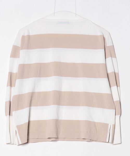 「7-ID concept.」 ボーダー柄長袖ニット FREE ベージュ レディース_画像2