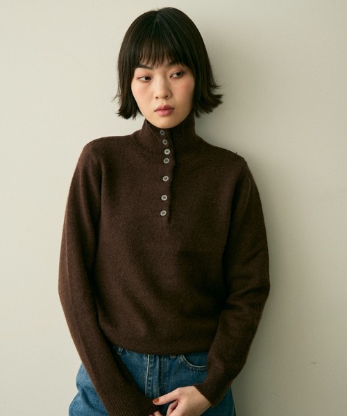 ニット+セーター FUB high neck pointelle top High Neck Pointelle Top