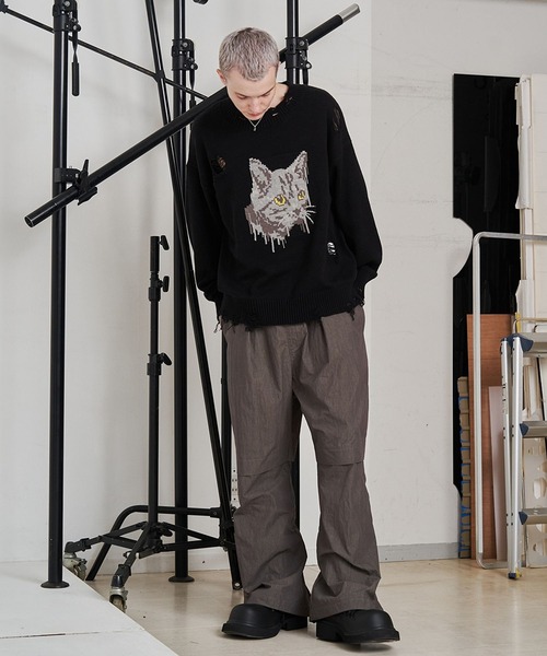 SeeSew セーター ニット 「UNISEX」CAT GRAFFITY KNIT/キャット 