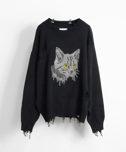 SeeSew セーター ニット 「UNISEX」CAT GRAFFITY KNIT/キャット