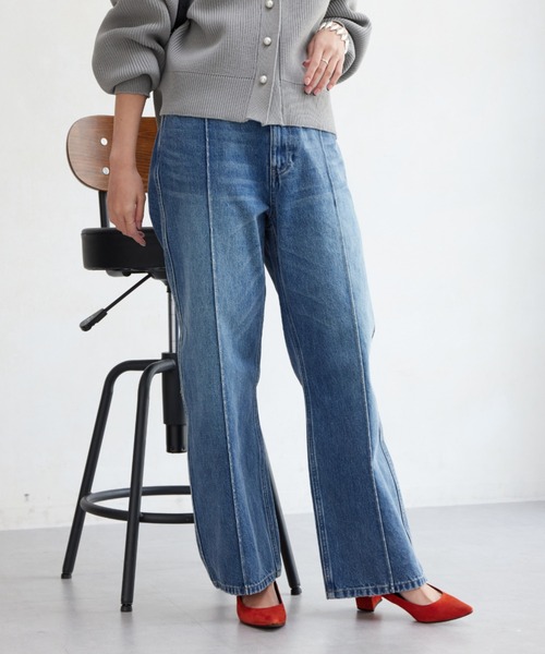 「Chez toi」 デニムパンツ SMALL サックスブルー レディース_画像4