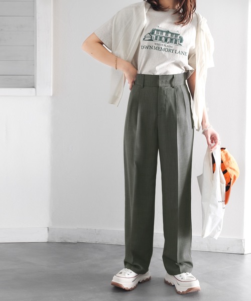 「RIRIYANO」 スラックス SMALL グレイッシュベージュ レディース_画像9