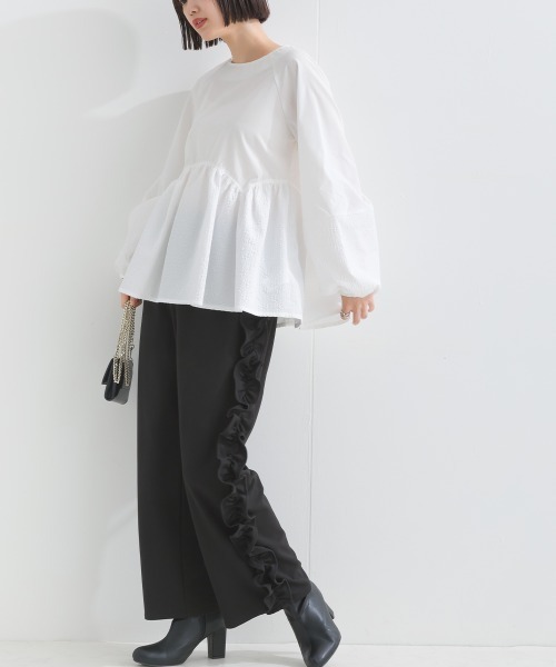 「terrace」 スラックス MEDIUM ブラック レディース_画像9