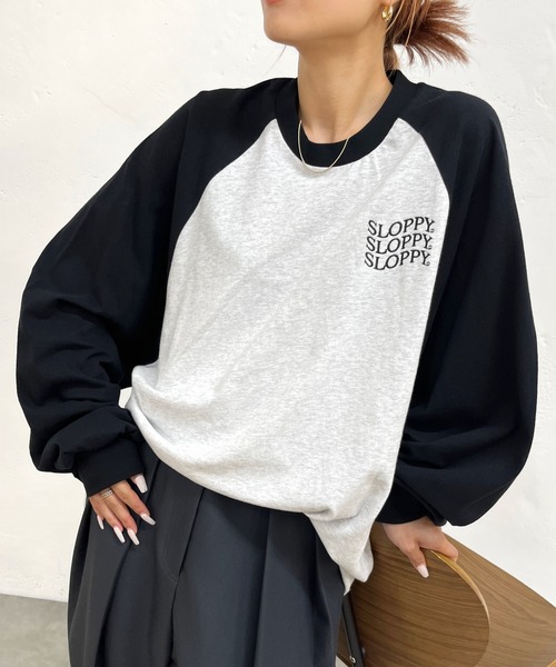 「WHO'S WHO gallery」 「sloppy」長袖カットソー FREE グレー レディース_画像5