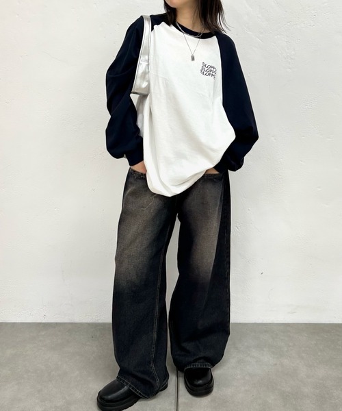 「WHO'S WHO gallery」 「sloppy」長袖カットソー FREE グレー レディース_画像9