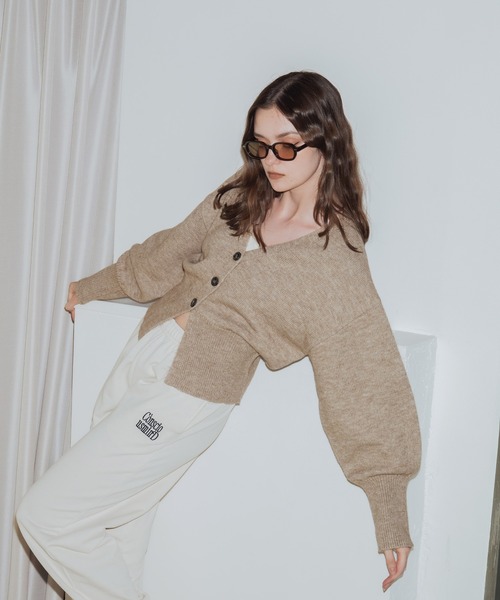 「Mili affinity」 ニットカーディガン FREE ブラック レディース_画像2