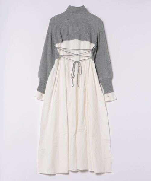 「Ungrid」 コンビワンピース FREE ライトグレー レディース_画像2
