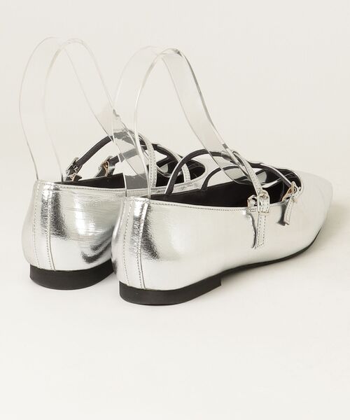 「DIANA」 フラットパンプス 24cm シルバー レディース_画像2