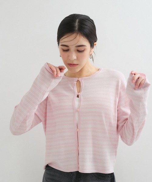 「LE CERCLE par rope'」 ニットカーディガン FREE レッド レディース_画像8