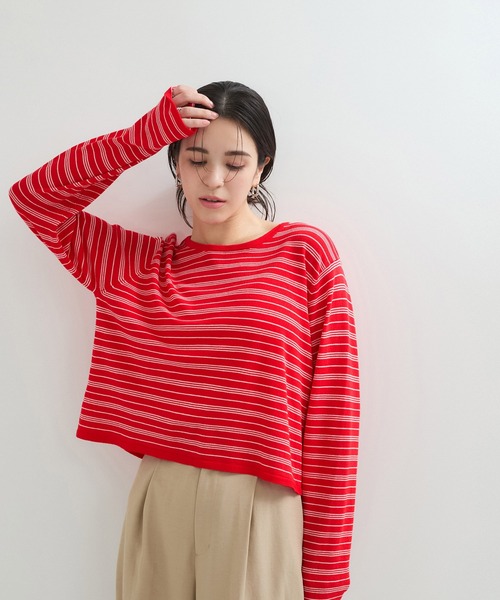 「LE CERCLE par rope'」 ニットカーディガン FREE レッド レディース_画像9