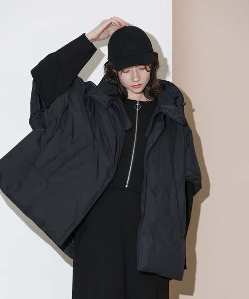 NANO universe（ナノ・ユニバース） ポンチョコート FREE ブラック