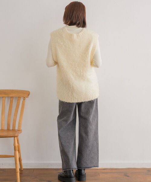 「RETRO GIRL」 ニットベスト - グレー レディース_画像7