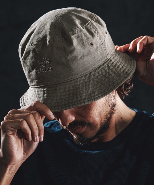 wjk reluxe 帽子 ハット mko13340-logo embroidery bucket hat