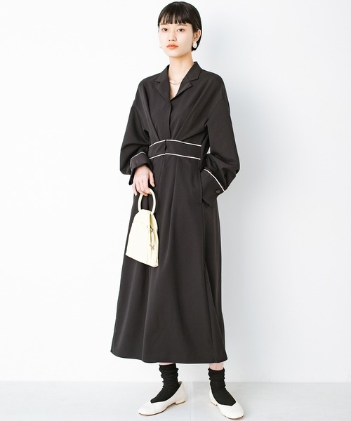 「haco!」 長袖ワンピース MEDIUM グレイッシュベージュ レディース_画像2