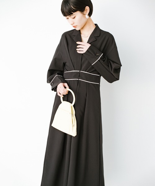 「haco!」 長袖ワンピース MEDIUM グレイッシュベージュ レディース_画像4