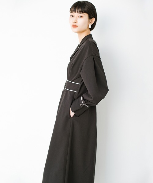 「haco!」 長袖ワンピース MEDIUM グレイッシュベージュ レディース_画像7