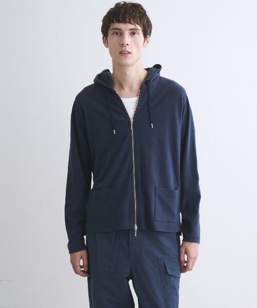 three dots（スリー ドッツ） パーカー コンパクトパイル パーカ