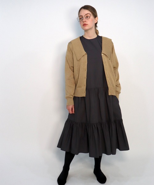 「haupia」 長袖ワンピース MEDIUM ブルー レディース_画像2