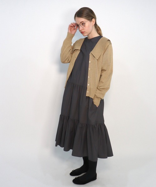 「haupia」 長袖ワンピース MEDIUM ブルー レディース_画像3