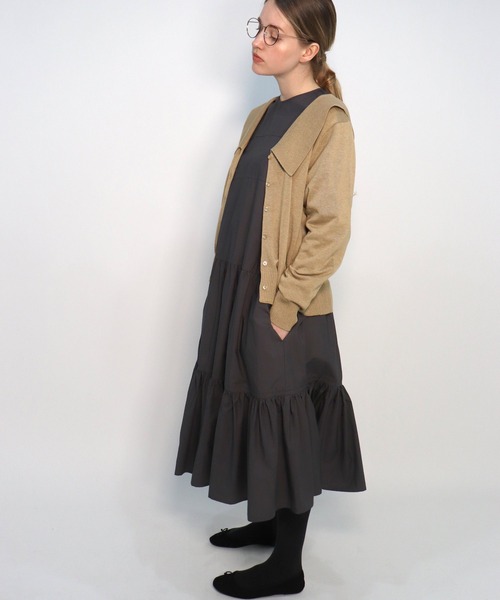 「haupia」 長袖ワンピース MEDIUM ブルー レディース_画像4