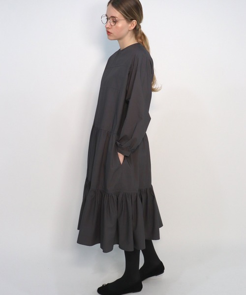 「haupia」 長袖ワンピース MEDIUM ブルー レディース_画像8